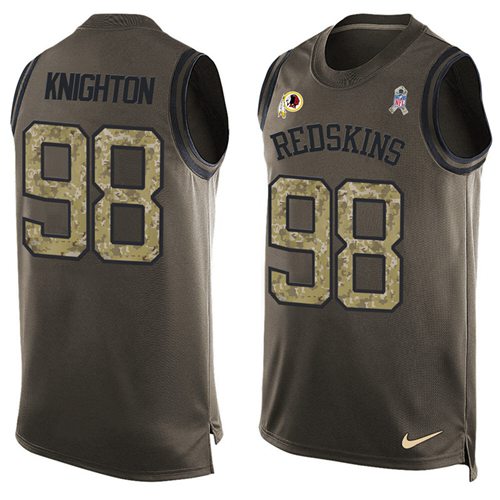 Nike Redskins #98 Terrance Knighton Green Men's Stitched NFL Limited Salute To Service Tank Top Jersey