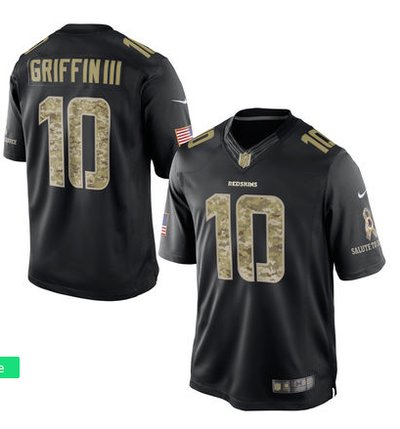 MEN'S WASHINGTON REDSKINS ROBERT GRIFFIN III NIKE BLACK SALUTE TO SERVICE Limited JERSEY