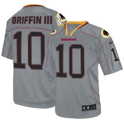 NEW Washington Redskins #10 Robert Griffin III Lights Out Grey NFL Elite Jerseys