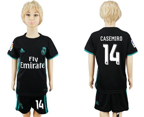 Real Madrid #14 Casemiro Away Kid Soccer Club Jersey