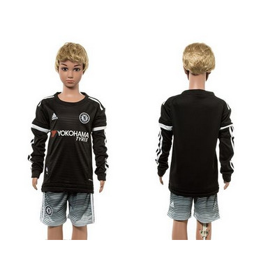 Chelsea Blank SEC Away Long Sleeves Kid Soccer Club Jersey