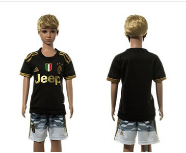 Juventus Blank Black Kid Soccer Club Jersey