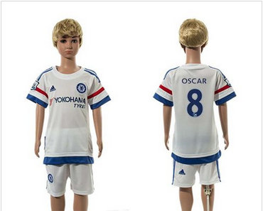Chelsea #8 Oscar White Away Kid Soccer Club Jersey