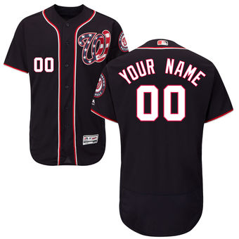 Men's Washington Nationals Majestic Alternate Navy Flex Base Authentic Collection Custom Jersey