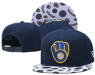 Brewers Team Logo Navy White Adjustable Hat TX