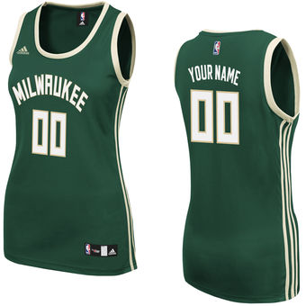 Women's Milwaukee Bucks adidas Custom Replica Road Jersey
