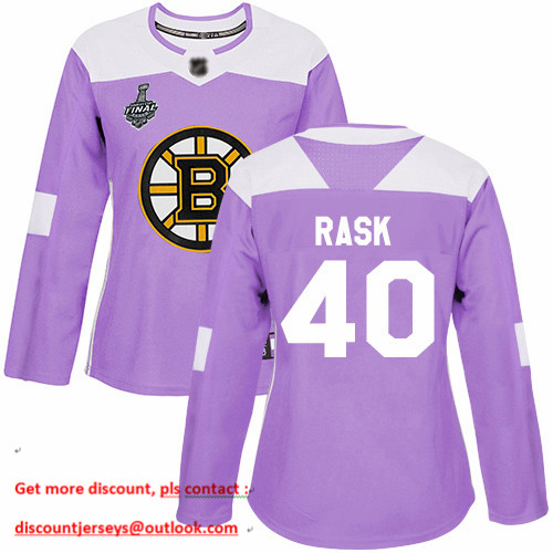 Bruins #40 Tuukka Rask Purple Authentic Fights Cancer Stanley Cup Final Bound Women's Stitched Hockey Jersey