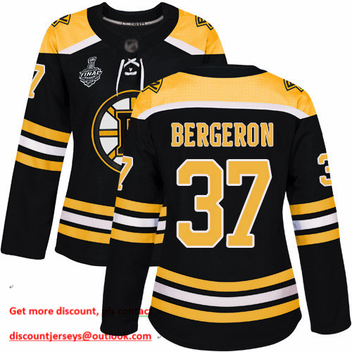 Bruins #37 Patrice Bergeron Black Home Authentic Stanley Cup Final Bound Women's Stitched Hockey Jersey