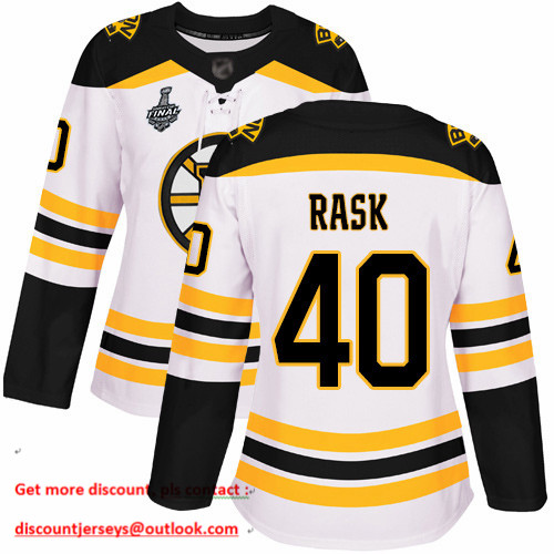 Bruins #40 Tuukka Rask White Road Authentic Stanley Cup Final Bound Women's Stitched Hockey Jersey