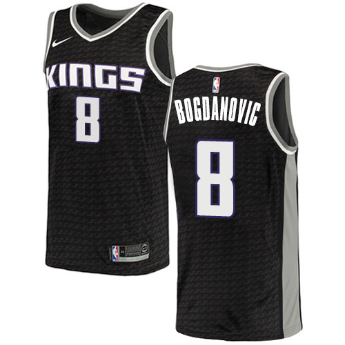 Kings #8 Bogdan Bogdanovic Black Women's Basketball Swingman Statement Edition Jersey