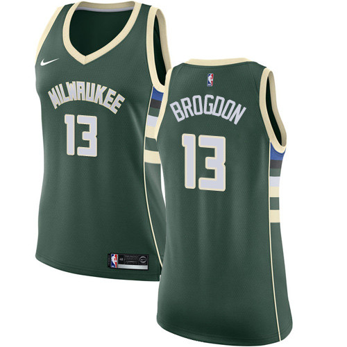 Bucks #13 Malcolm Brogdon Green Women's Basketball Swingman Icon Edition Jersey