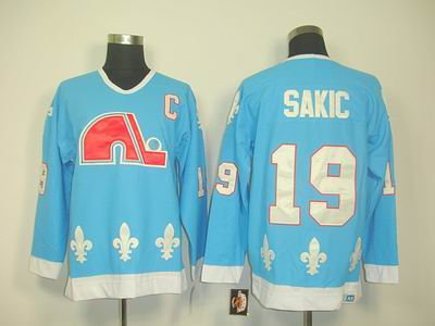 Quebec Nordiques 19 JOE SAKIC LT blue CCM Jerseys