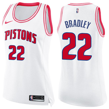 Nike Pistons #22 Avery Bradley White Pink Women's NBA Swingman Fashion Jersey$44.00$22.50