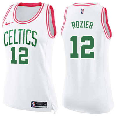 Nike Celtics #12 Terry Rozier White Pink Women's NBA Swingman Fashion Jersey