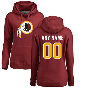 Women's Washington Redskins Pro Line Maroon Any Name & Number Logo Personalized Pullover Hoodie