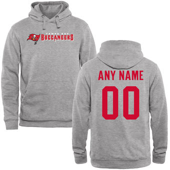 Tampa Bay Buccaneers Steel Custom Name & Number Wordmark Pullover Hoodie