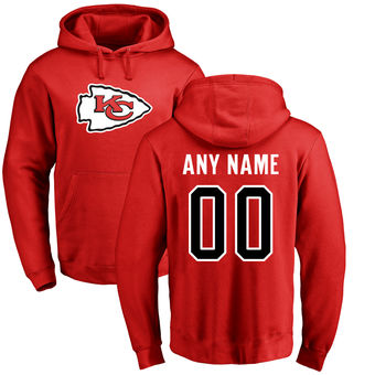 Men's Kansas City Chiefs Pro Line Red Any Name & Number Logo Personalized Pullover Hoodie