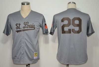 St.Louis Browns 29 Satchel Paige Grey M&N 1953 MLB Jerseys
