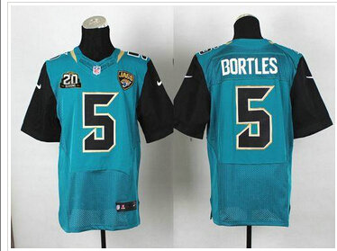 Jaguars #5 Blake Bortles Teal Green Team Color With 20TH Season Patch Jersey