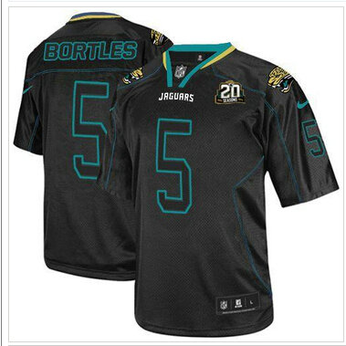 Jaguars #5 Blake Bortles Lights Out Black With 20TH Season Patch Jersey